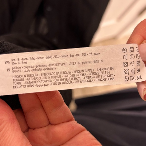 Zara black linen sleeveless dress/overlay - Picture 6 of 7